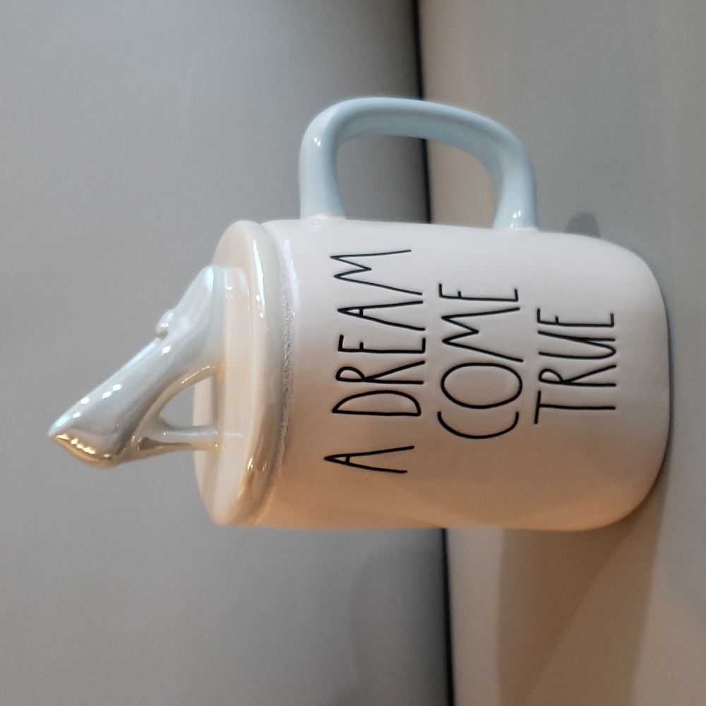 Rae Dunn “A Dream Come True" Cinderella with Slipper lid Mug NWT